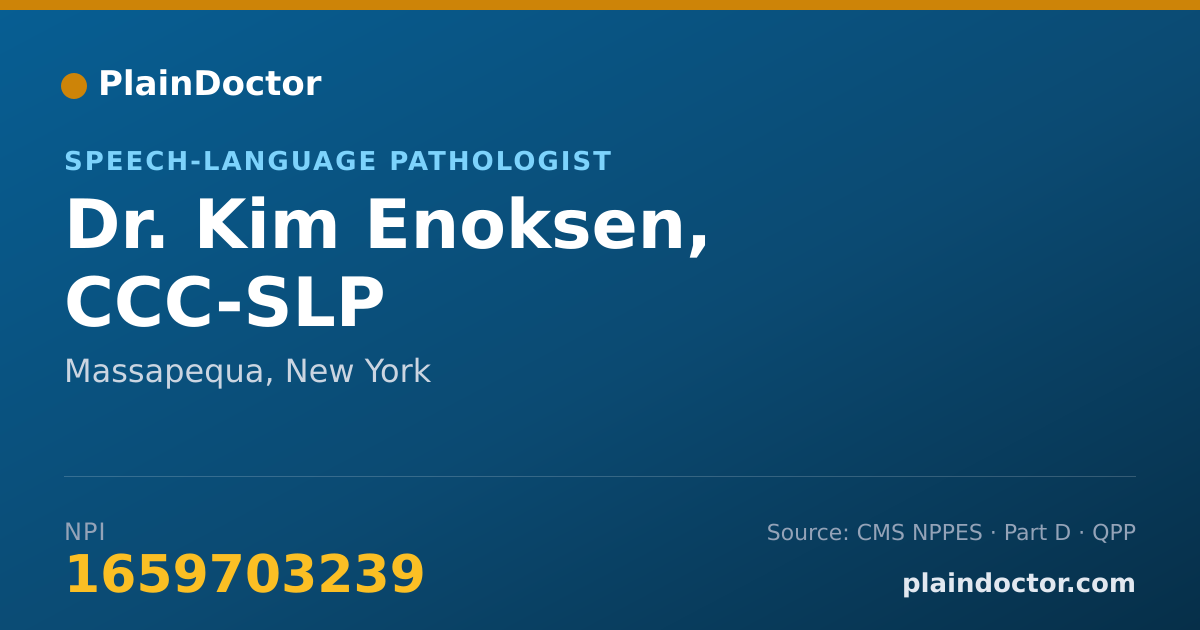 Shareable card for Kim Enoksen, CCC-SLP - Speech-Language Pathologist, Massapequa, NY
