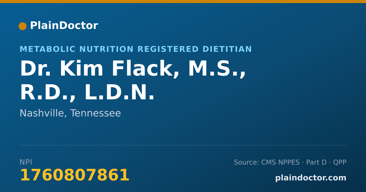 Shareable card for Kim Flack, M.S., R.D., L.D.N. - Metabolic Nutrition Registered Dietitian, Nashville, TN