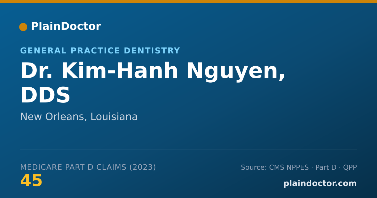 Shareable card for Kim-Hanh Nguyen, DDS - General Practice Dentistry, New Orleans, LA