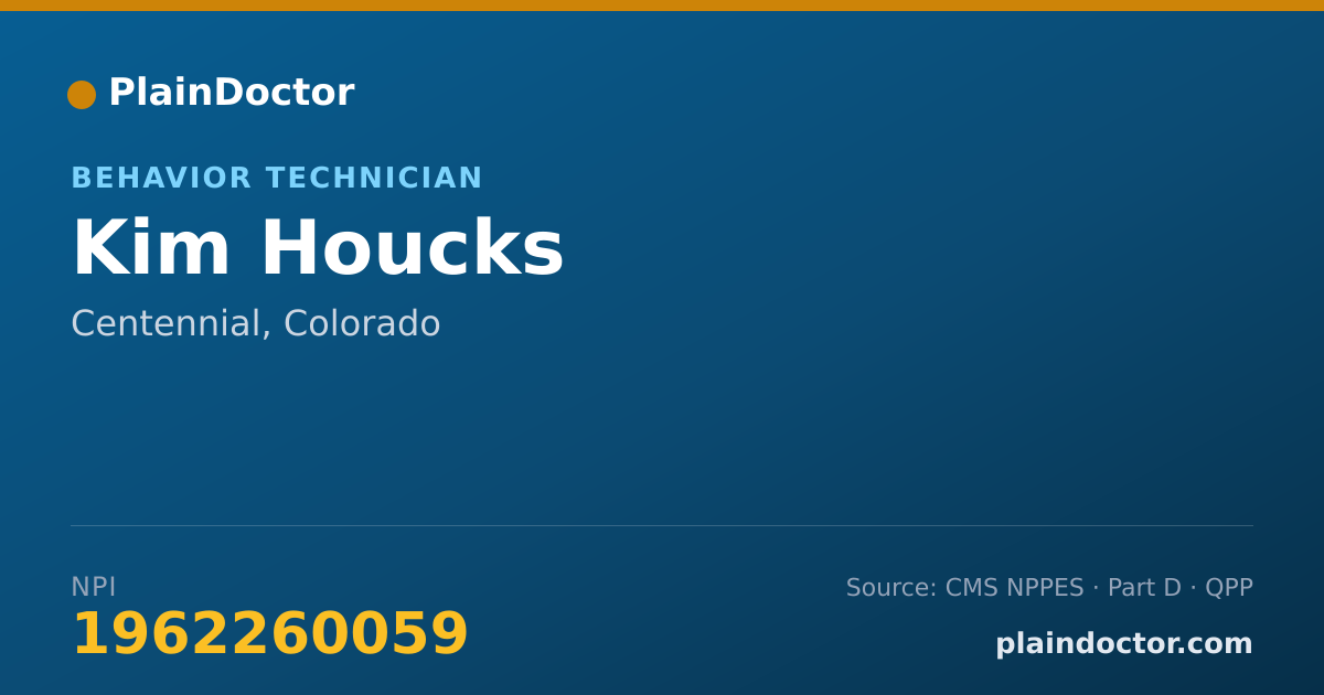 Shareable card for Kim Houcks - Behavior Technician, Centennial, CO