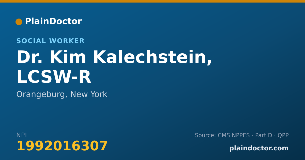 Shareable card for Kim Kalechstein, LCSW-R - Social Worker, Orangeburg, NY