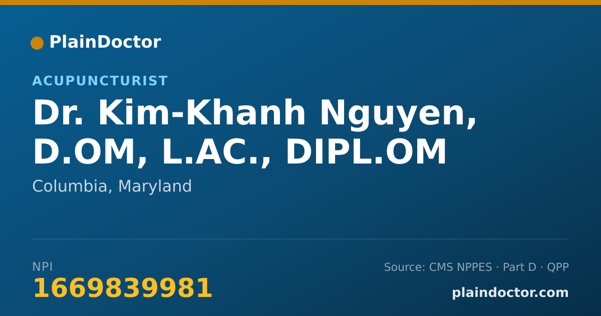 Shareable card for Kim-Khanh Nguyen, D.OM, L.AC., DIPL.OM - Acupuncturist, Columbia, MD