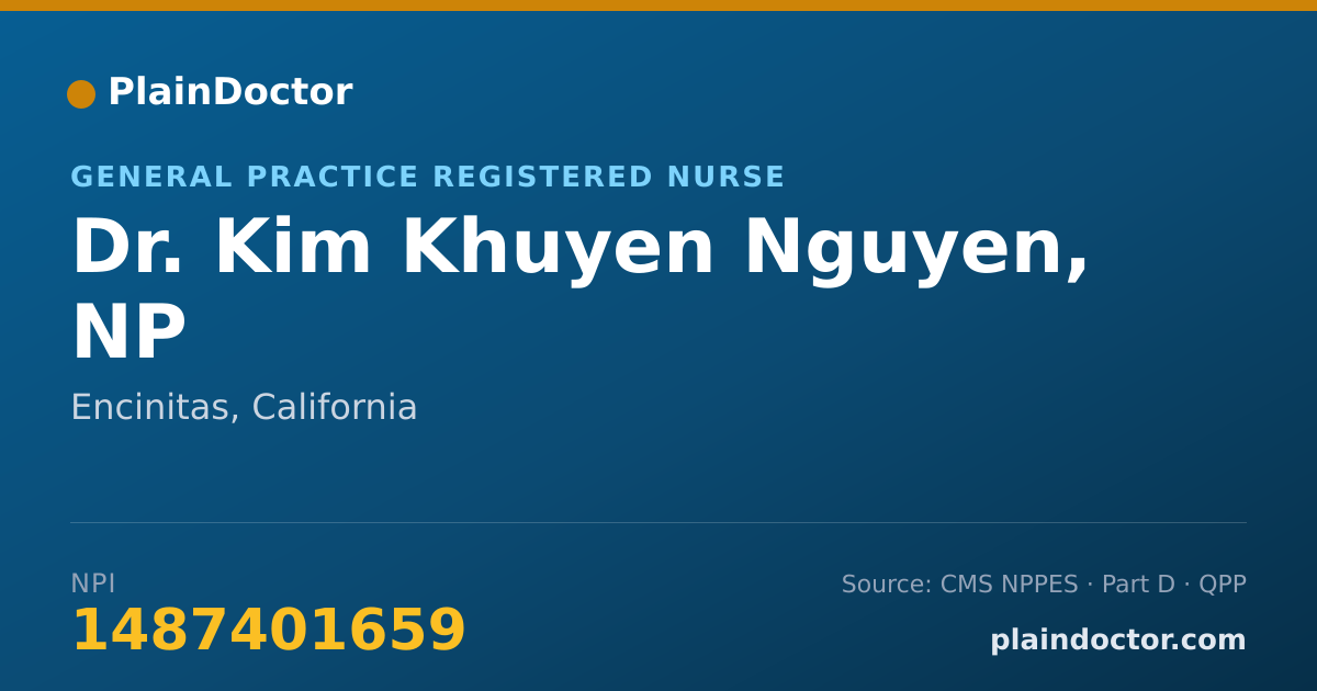 Shareable card for Kim Khuyen Nguyen, NP - General Practice Registered Nurse, Encinitas, CA