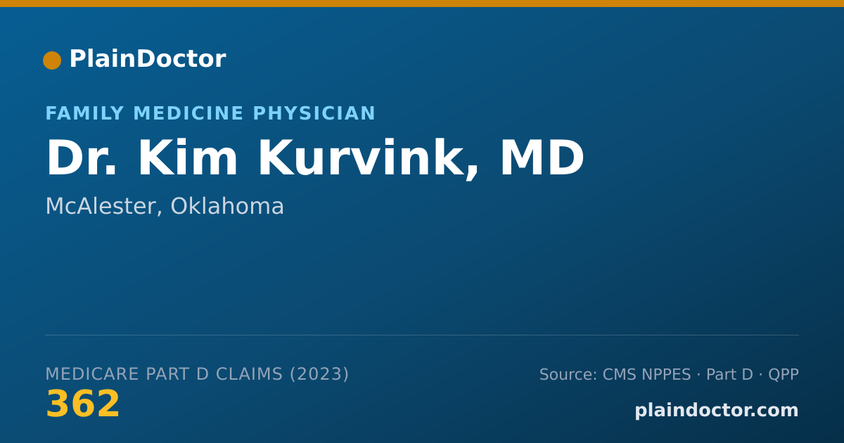 Shareable card for Kim Kurvink, MD - Family Medicine Physician, McAlester, OK