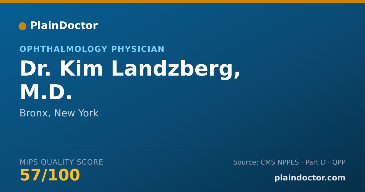 Shareable card for Kim Landzberg, M.D. - Ophthalmology Physician, Bronx, NY
