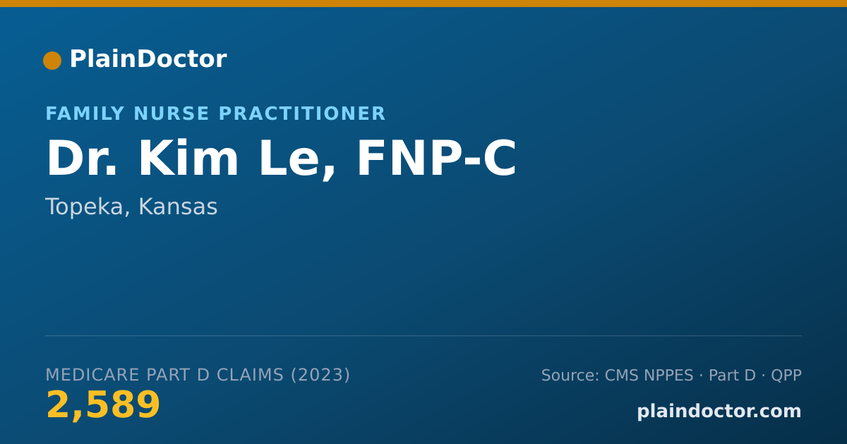 Shareable card for Kim Le, FNP-C - Family Nurse Practitioner, Topeka, KS