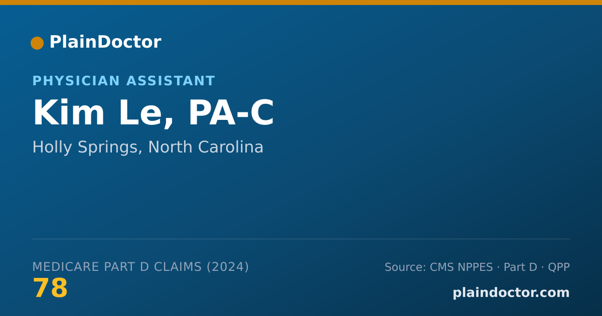Shareable card for Kim Le, PA-C - Physician Assistant, Holly Springs, NC