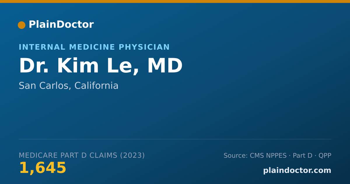 Shareable card for Kim Le, MD - Internal Medicine Physician, San Carlos, CA