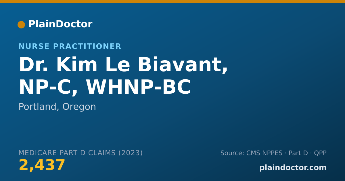 Shareable card for Kim Le Biavant, NP-C, WHNP-BC - Nurse Practitioner, Portland, OR