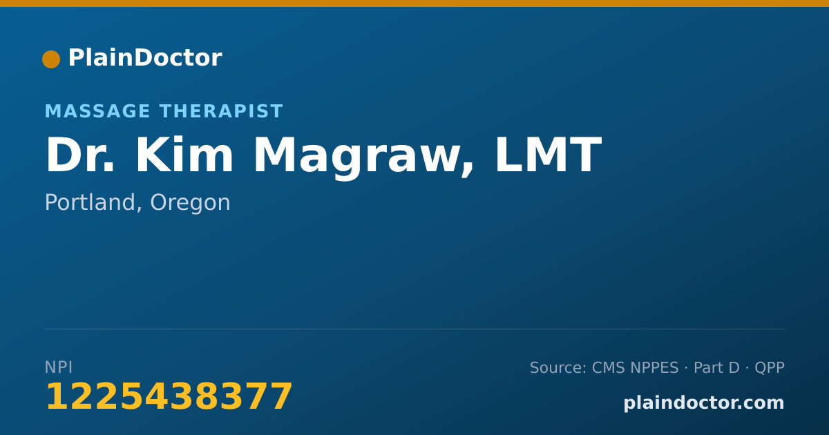 Shareable card for Kim Magraw, LMT - Massage Therapist, Portland, OR