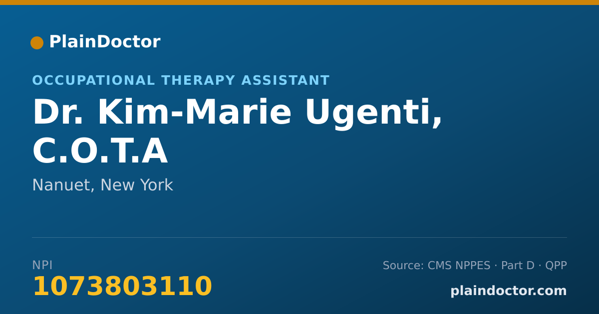 Shareable card for Kim-Marie Ugenti, C.O.T.A - Occupational Therapy Assistant, Nanuet, NY