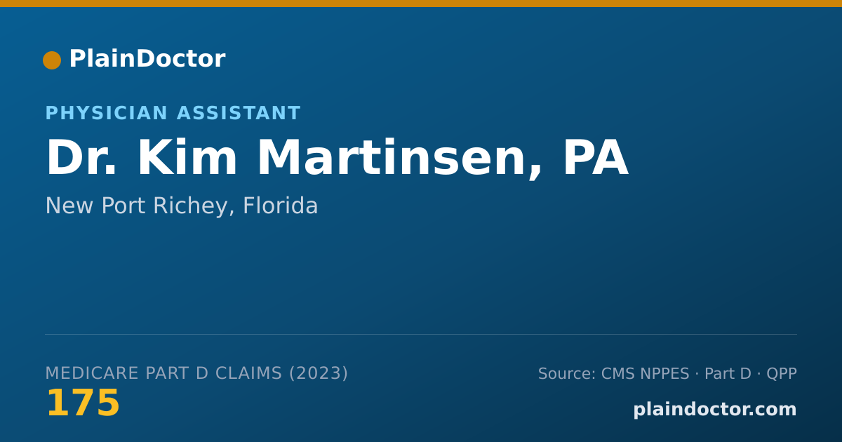 Shareable card for Kim Martinsen, PA - Physician Assistant, New Port Richey, FL