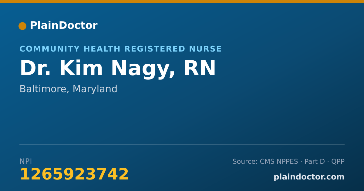 Shareable card for Kim Nagy, RN - Community Health Registered Nurse, Baltimore, MD
