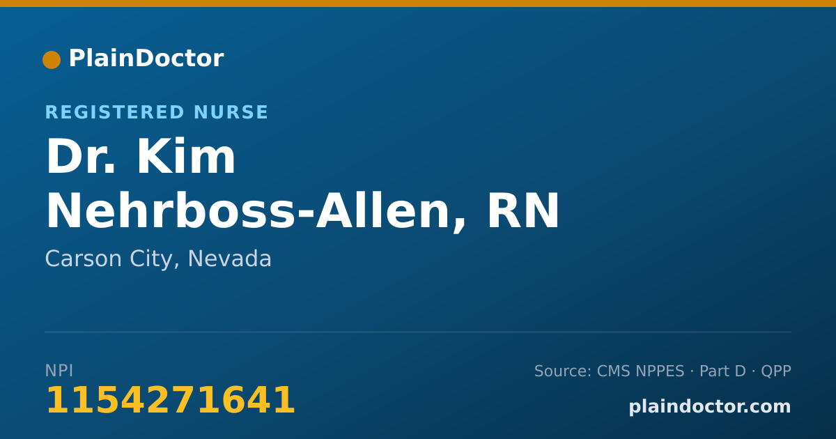 Shareable card for Kim Nehrboss-Allen, RN - Registered Nurse, Carson City, NV