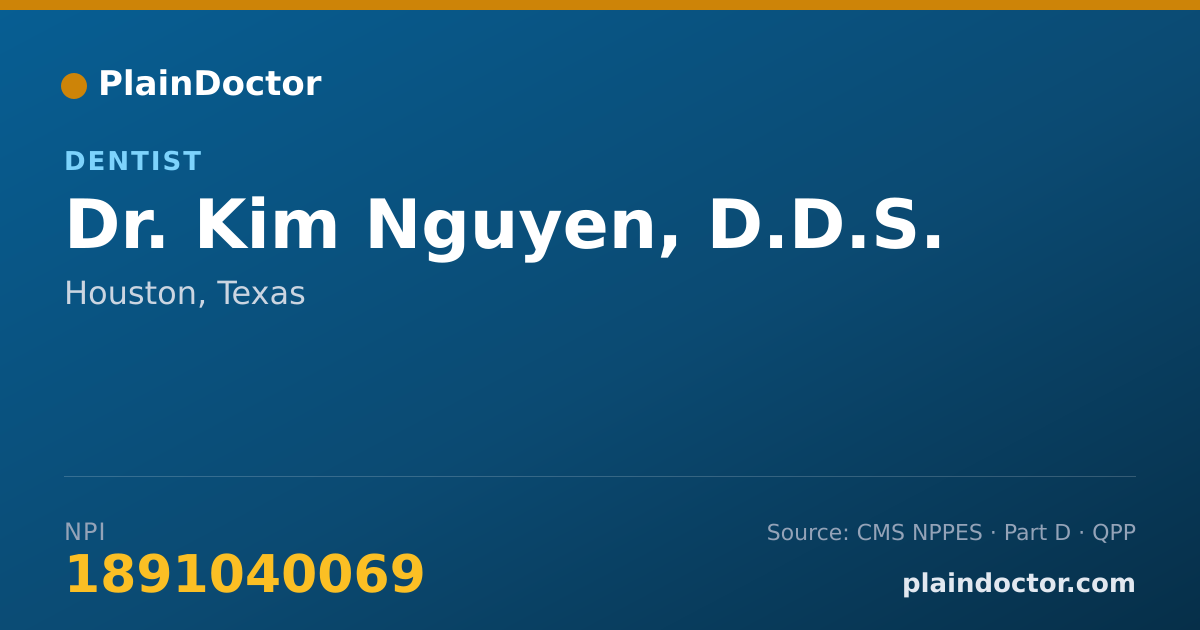 Shareable card for Kim Nguyen, D.D.S. - Dentist, Houston, TX