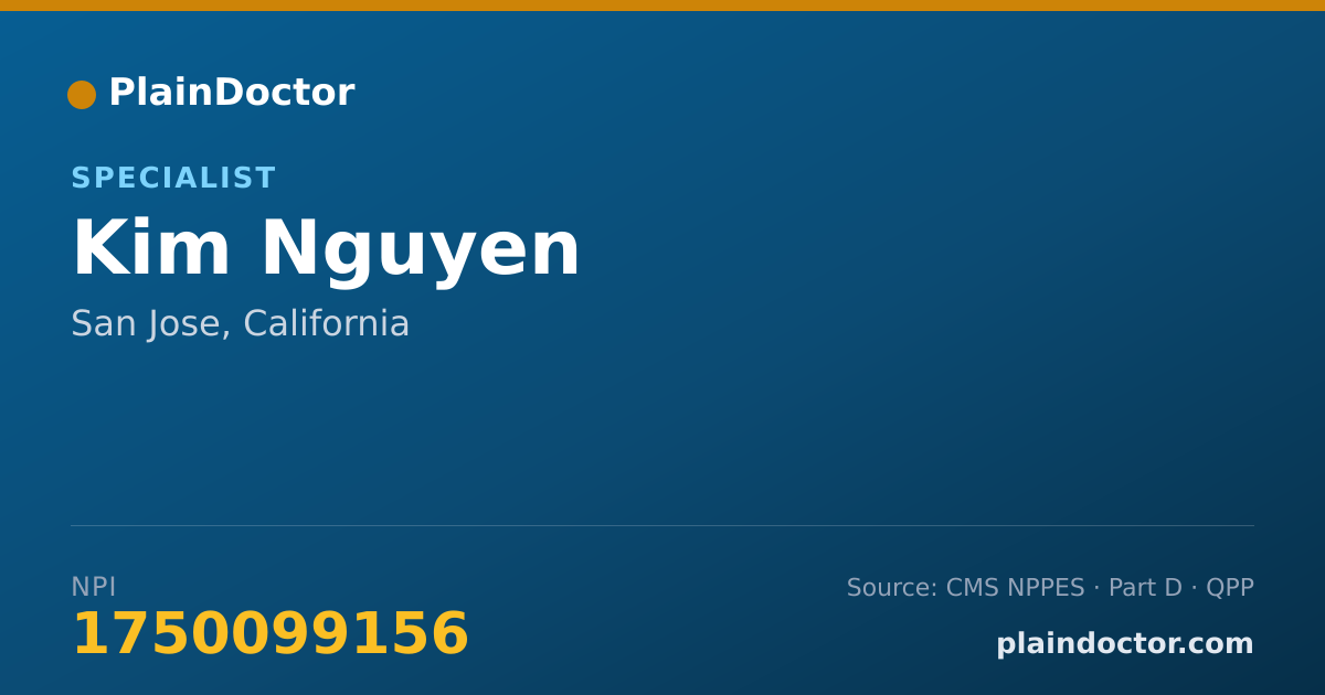 Shareable card for Kim Nguyen - Specialist, San Jose, CA