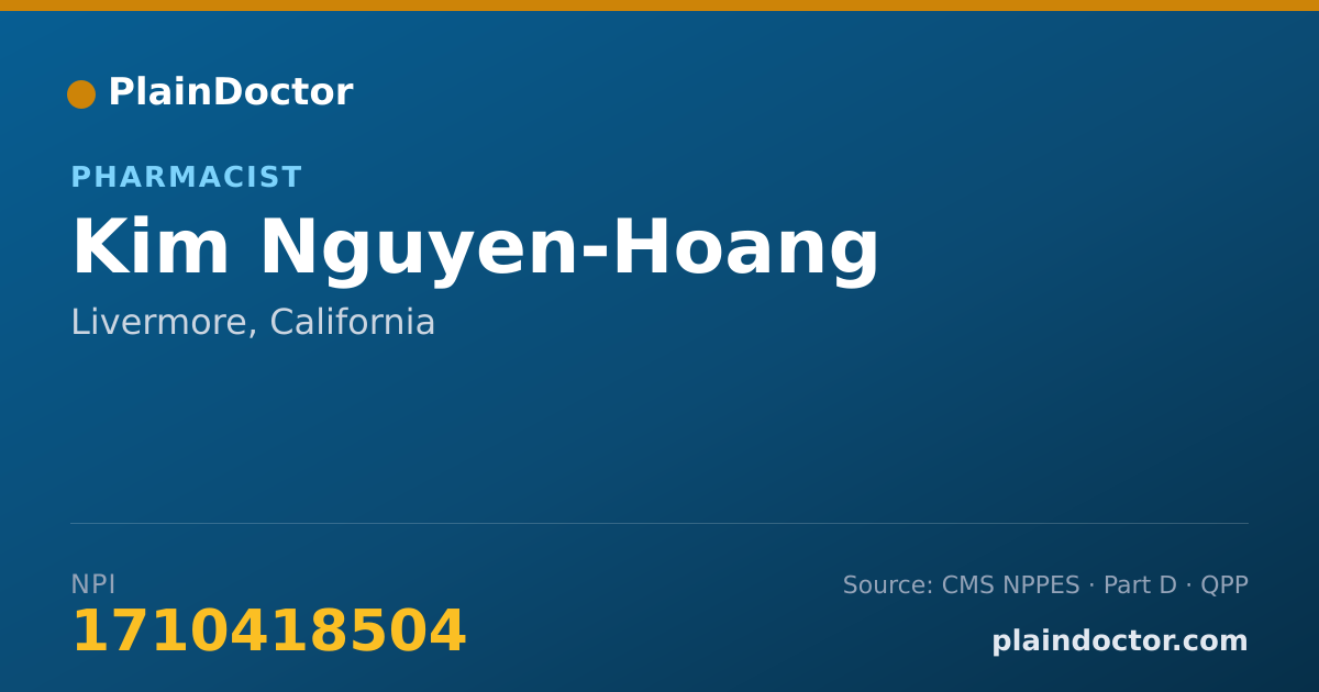 Shareable card for Kim Nguyen-Hoang - Pharmacist, Livermore, CA