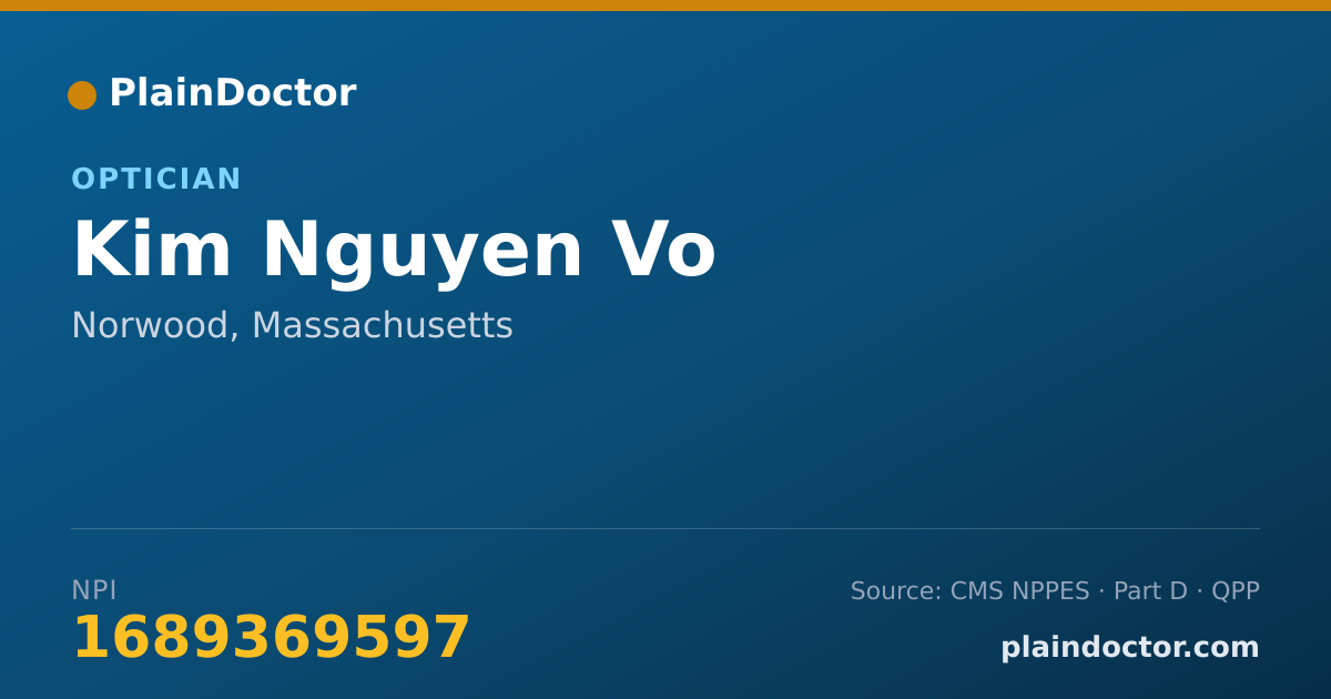 Shareable card for Kim Nguyen Vo - Optician, Norwood, MA