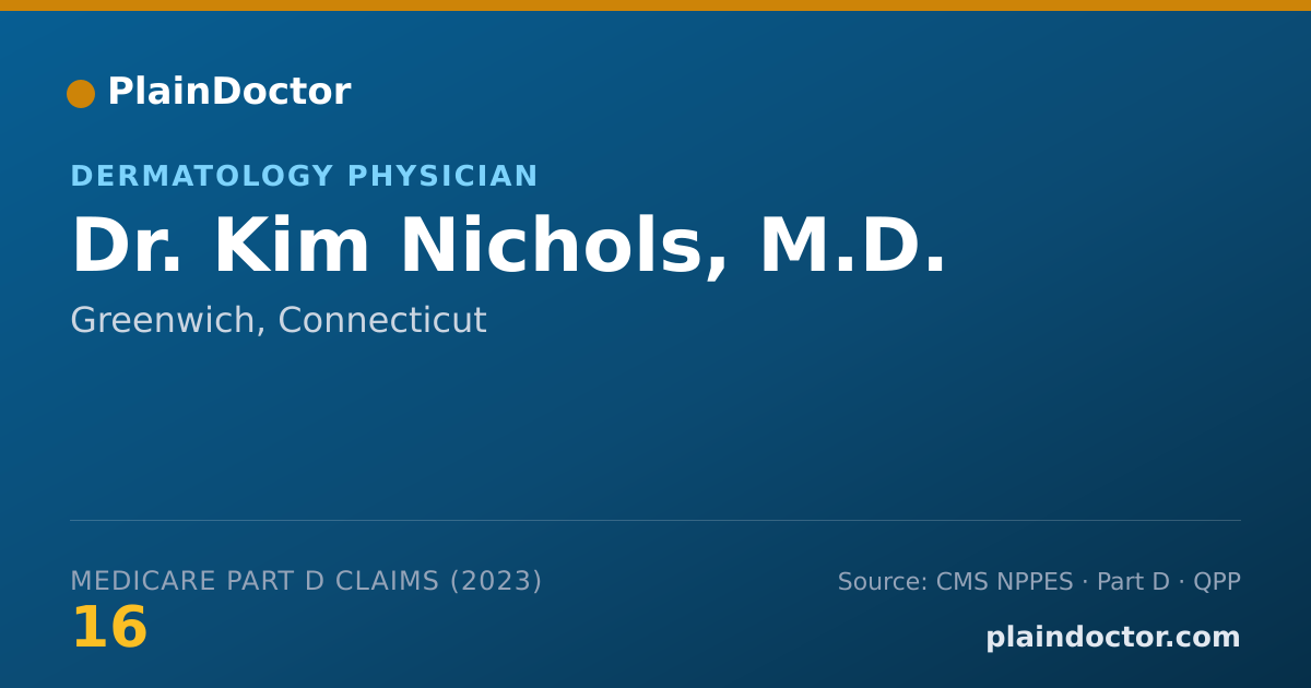 Shareable card for Kim Nichols, M.D. - Dermatology Physician, Greenwich, CT