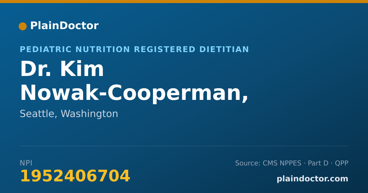 Shareable card for Kim Nowak-Cooperman, R.D.,C.D. - Pediatric Nutrition Registered Dietitian, Seattle, WA