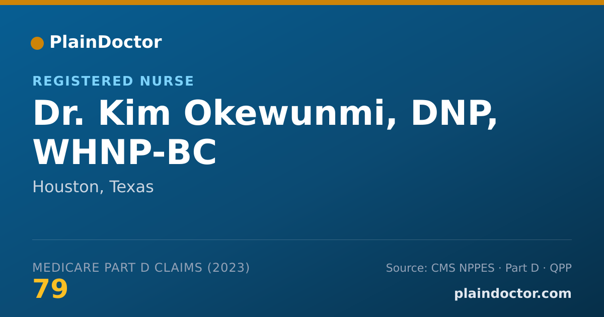Shareable card for Kim Okewunmi, DNP, WHNP-BC - Registered Nurse, Houston, TX