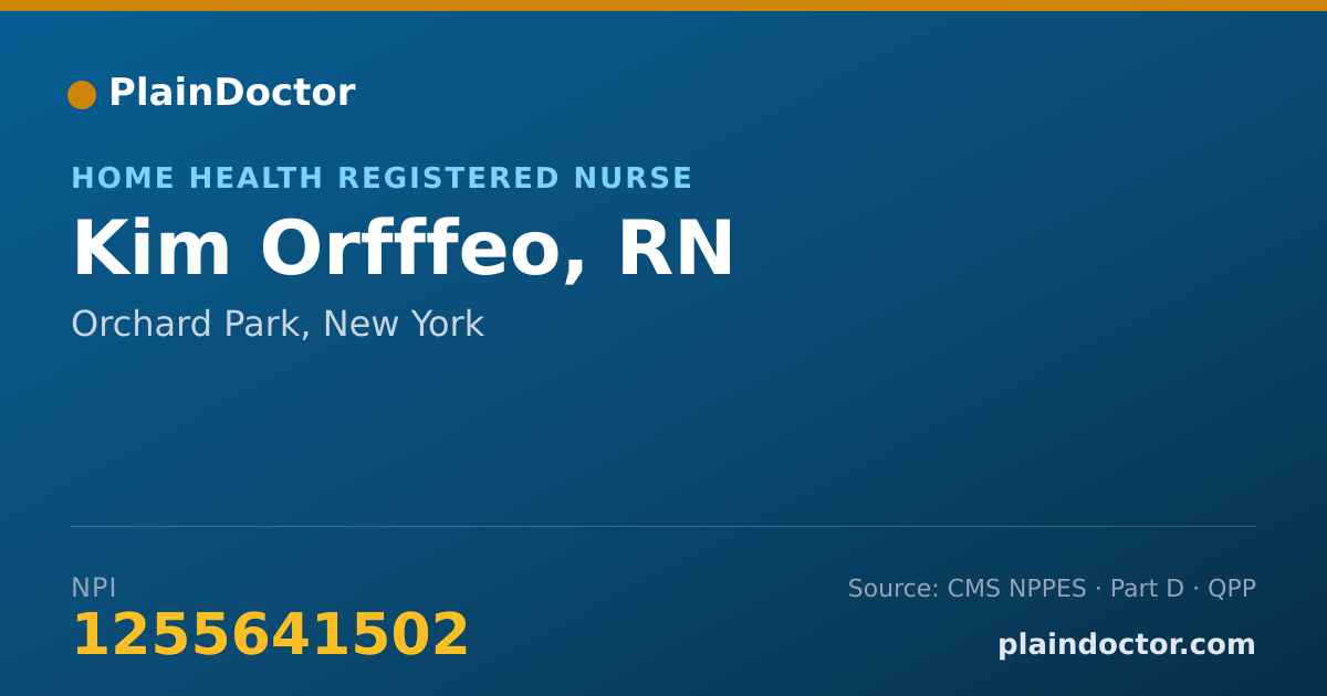 Shareable card for Kim Orfffeo, RN - Home Health Registered Nurse, Orchard Park, NY