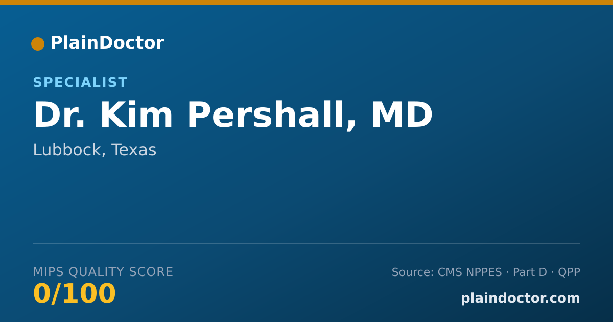 Shareable card for Kim Pershall, MD - Specialist, Lubbock, TX