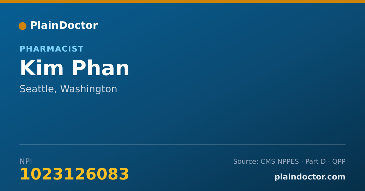 Shareable card for Kim Phan - Pharmacist, Seattle, WA