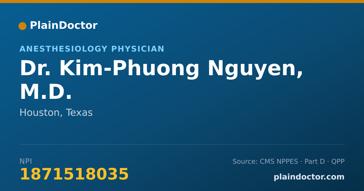 Shareable card for Kim-Phuong Nguyen, M.D. - Anesthesiology Physician, Houston, TX