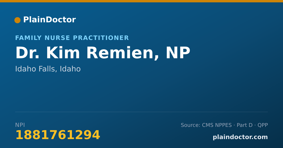 Shareable card for Kim Remien, NP - Family Nurse Practitioner, Idaho Falls, ID