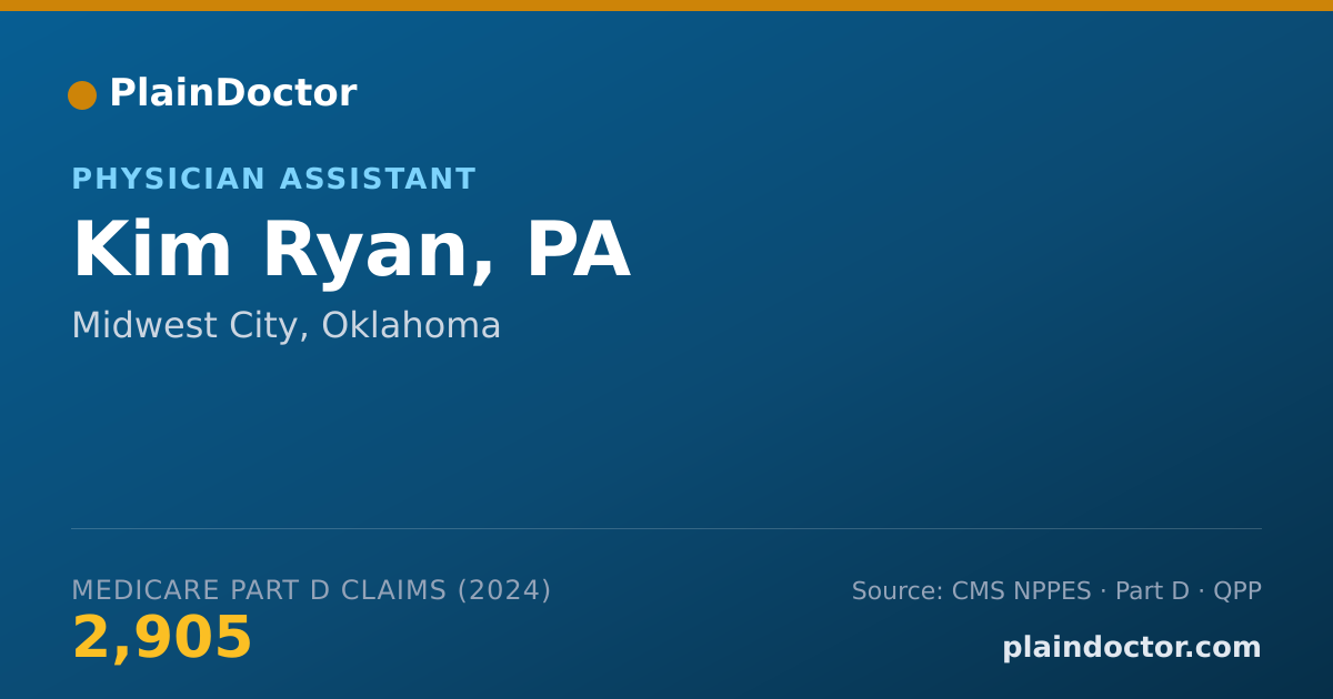 Shareable card for Kim Ryan, PA - Physician Assistant, Midwest City, OK