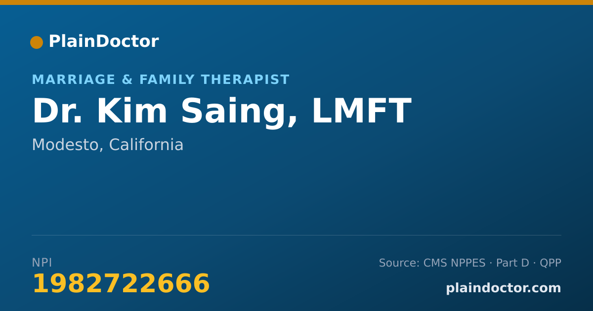 Shareable card for Kim Saing, LMFT - Marriage & Family Therapist, Modesto, CA