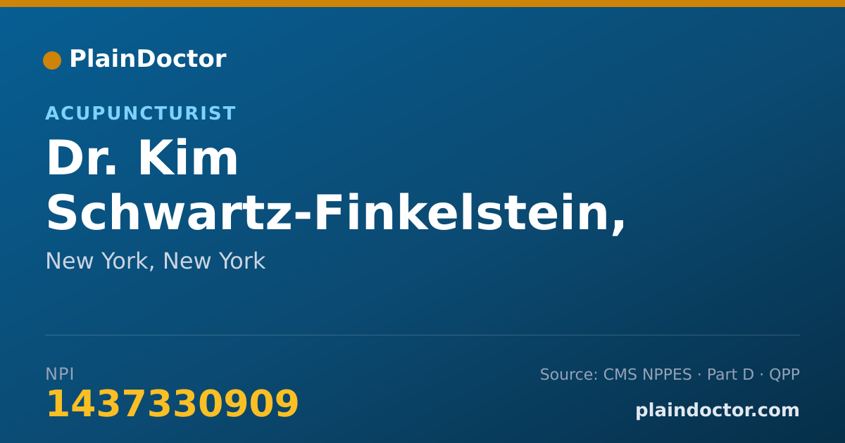 Shareable card for Kim Schwartz-Finkelstein, L.AC. - Acupuncturist, New York, NY