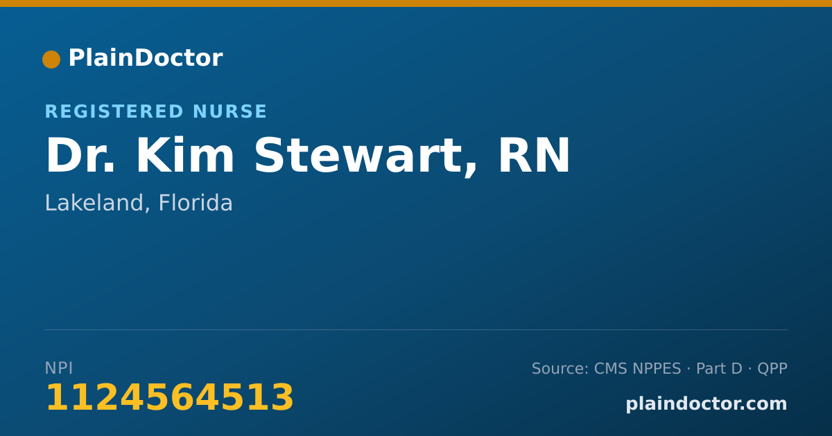 Shareable card for Kim Stewart, RN - Registered Nurse, Lakeland, FL