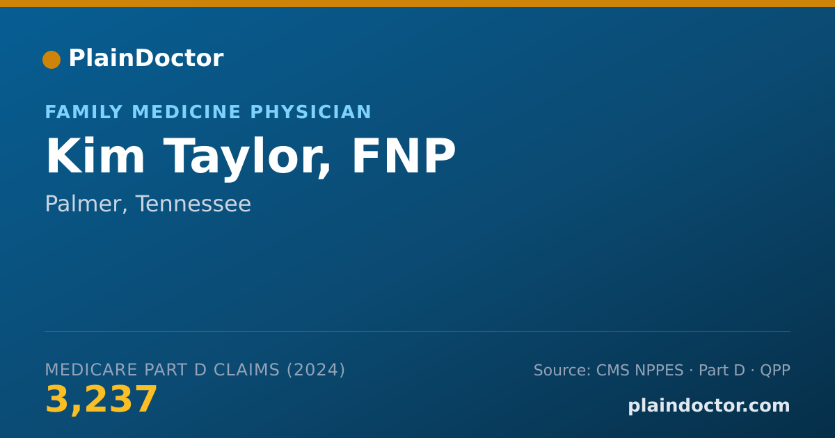 Shareable card for Kim Taylor, FNP - Family Medicine Physician, Palmer, TN