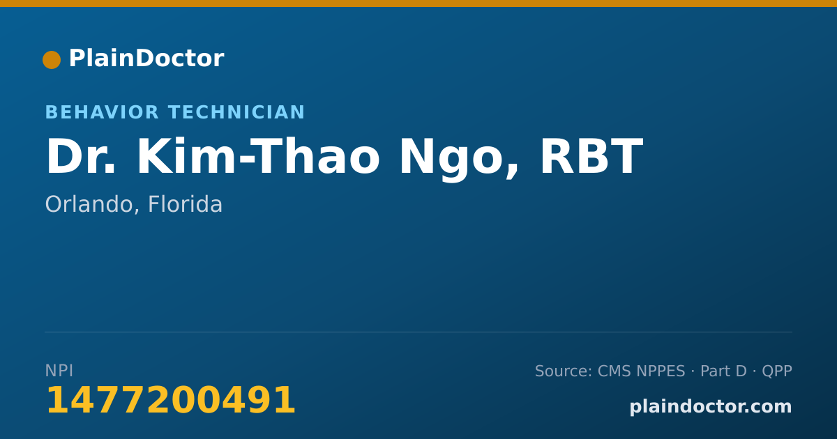 Shareable card for Kim-Thao Ngo, RBT - Behavior Technician, Orlando, FL