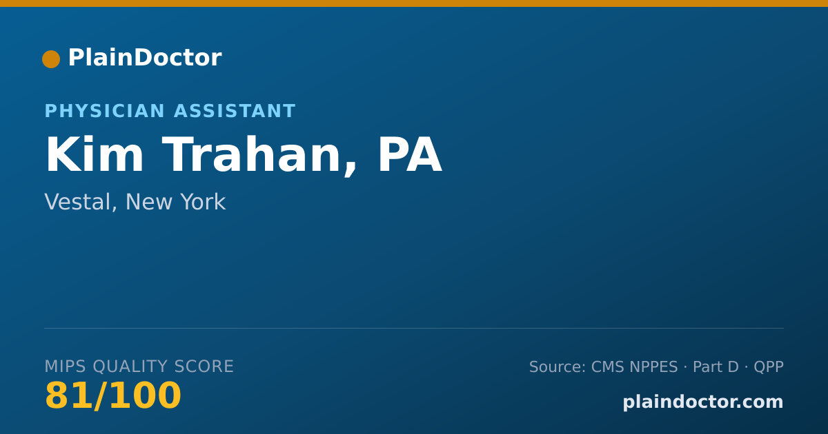 Shareable card for Kim Trahan, PA - Physician Assistant, Vestal, NY
