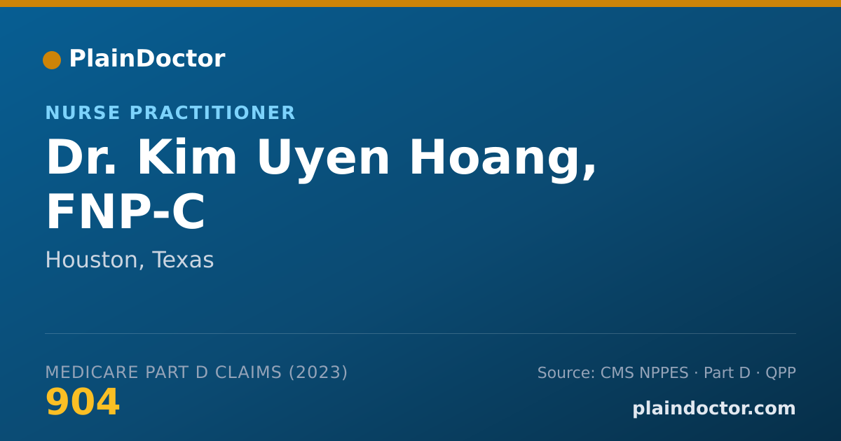 Shareable card for Kim Uyen Hoang, FNP-C - Nurse Practitioner, Houston, TX