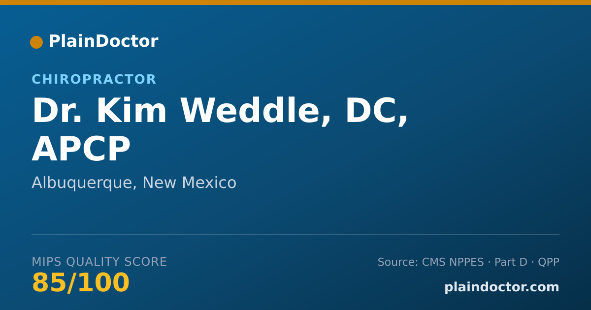Shareable card for Kim Weddle, DC, APCP - Chiropractor, Albuquerque, NM