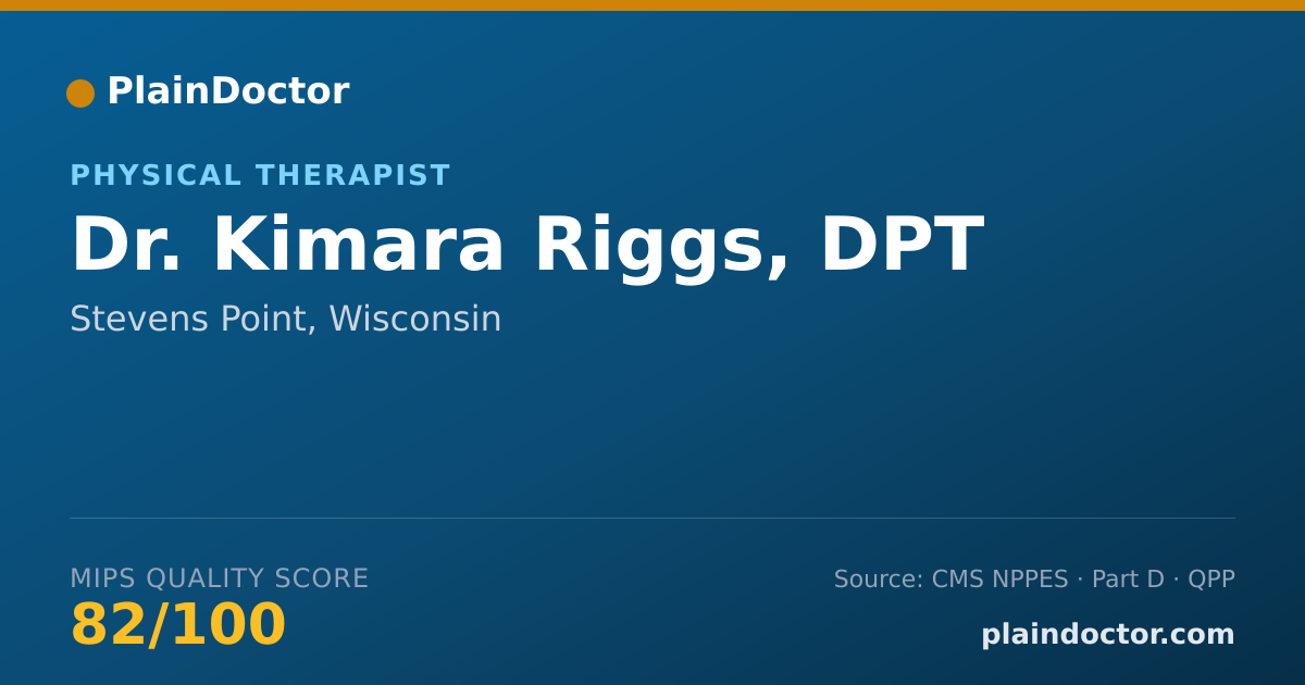 Shareable card for Kimara Riggs, DPT - Physical Therapist, Stevens Point, WI