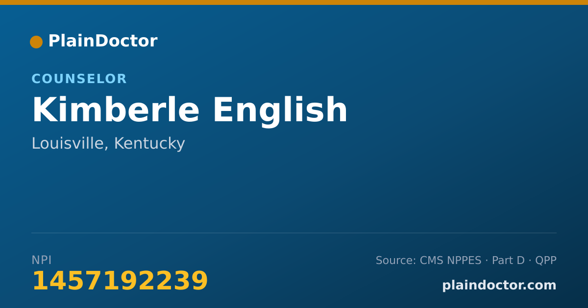 Shareable card for Kimberle English - Counselor, Louisville, KY