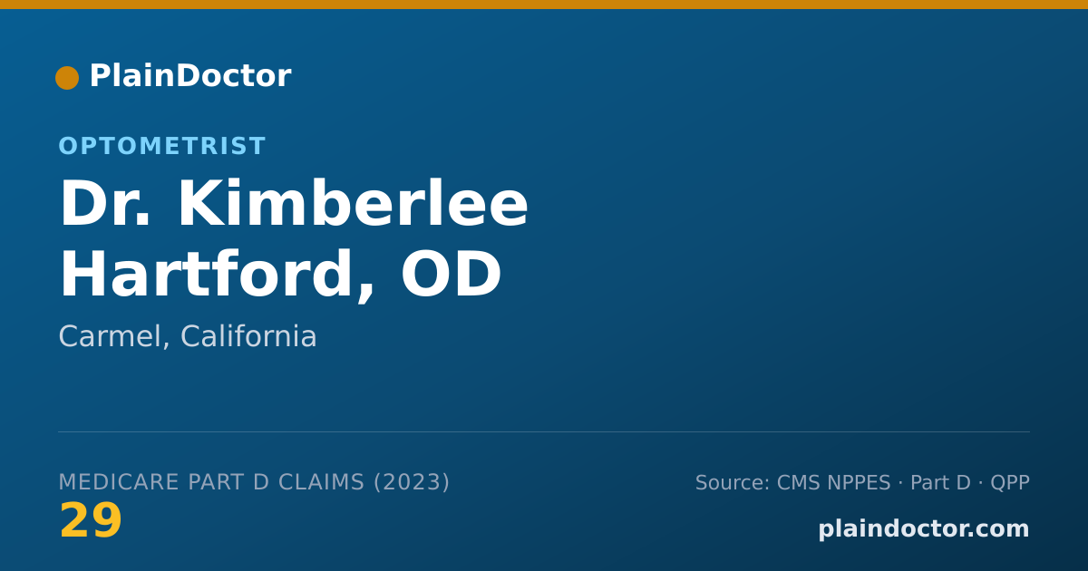 Shareable card for Kimberlee Hartford, OD - Optometrist, Carmel, CA
