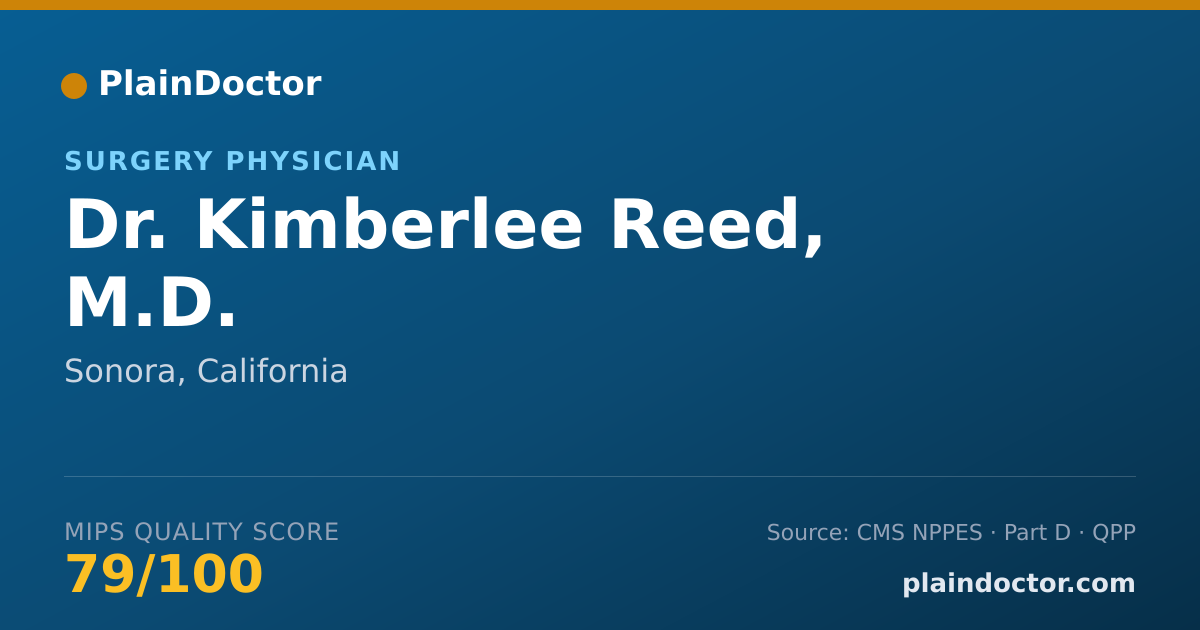 Shareable card for Kimberlee Reed, M.D. - Surgery Physician, Sonora, CA