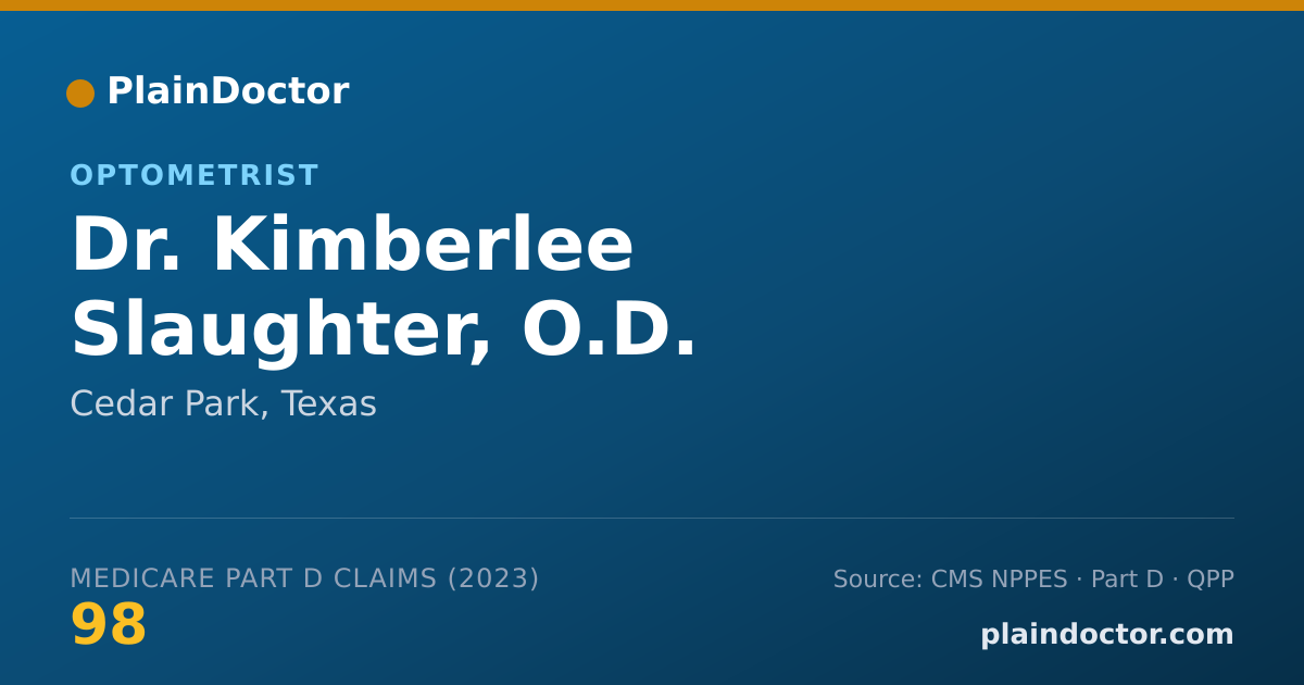 Shareable card for Kimberlee Slaughter, O.D. - Optometrist, Cedar Park, TX