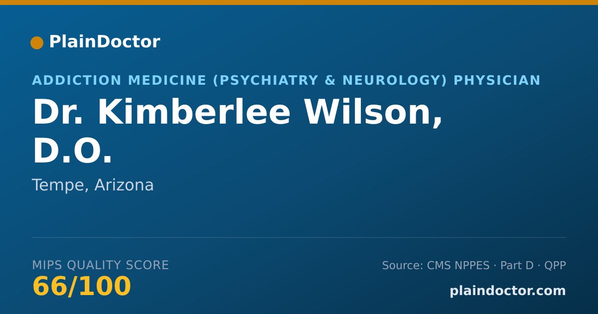 Shareable card for Kimberlee Wilson, D.O. - Addiction Medicine (Psychiatry & Neurology) Physician, Tempe, AZ