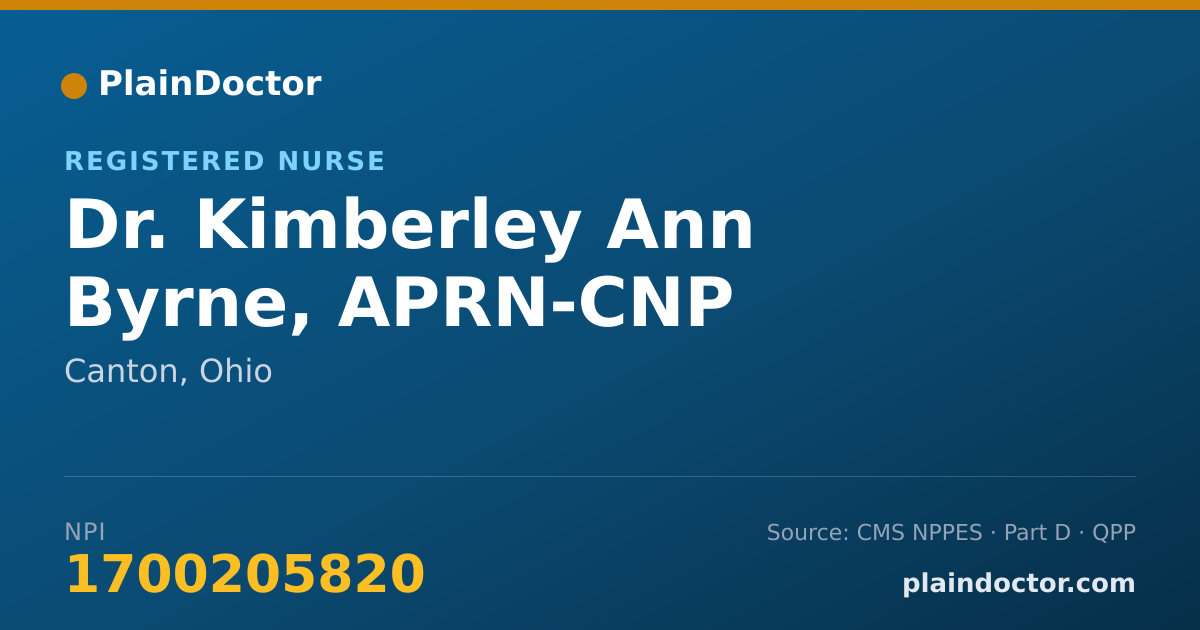 Shareable card for Kimberley Ann Byrne, APRN-CNP - Registered Nurse, Canton, OH