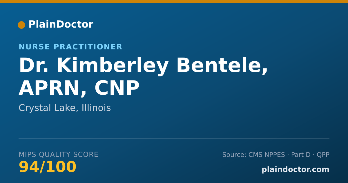 Shareable card for Kimberley Bentele, APRN, CNP - Nurse Practitioner, Crystal Lake, IL