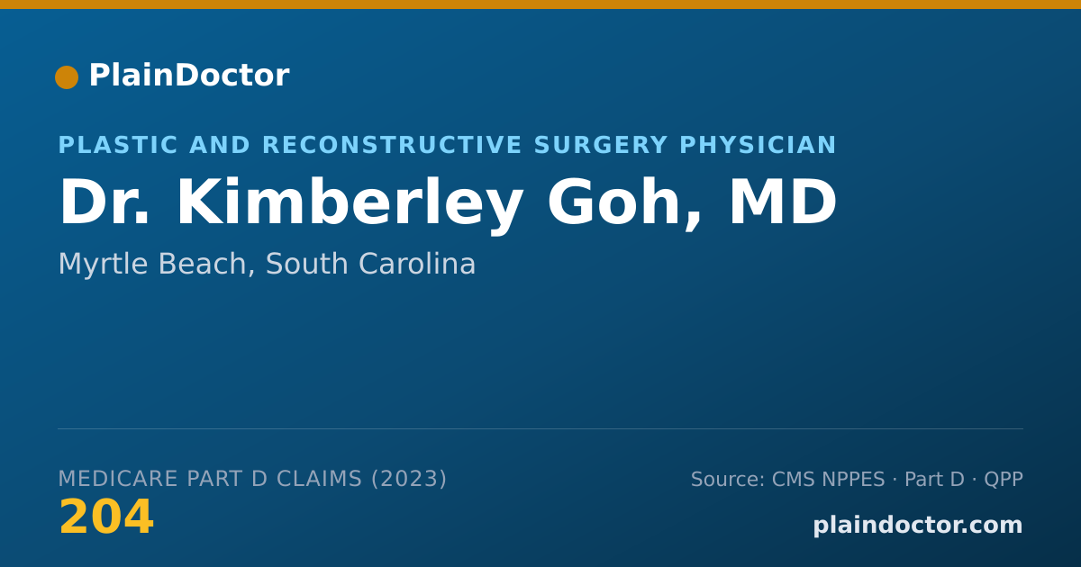 Shareable card for Kimberley Goh, MD - Plastic and Reconstructive Surgery Physician, Myrtle Beach, SC