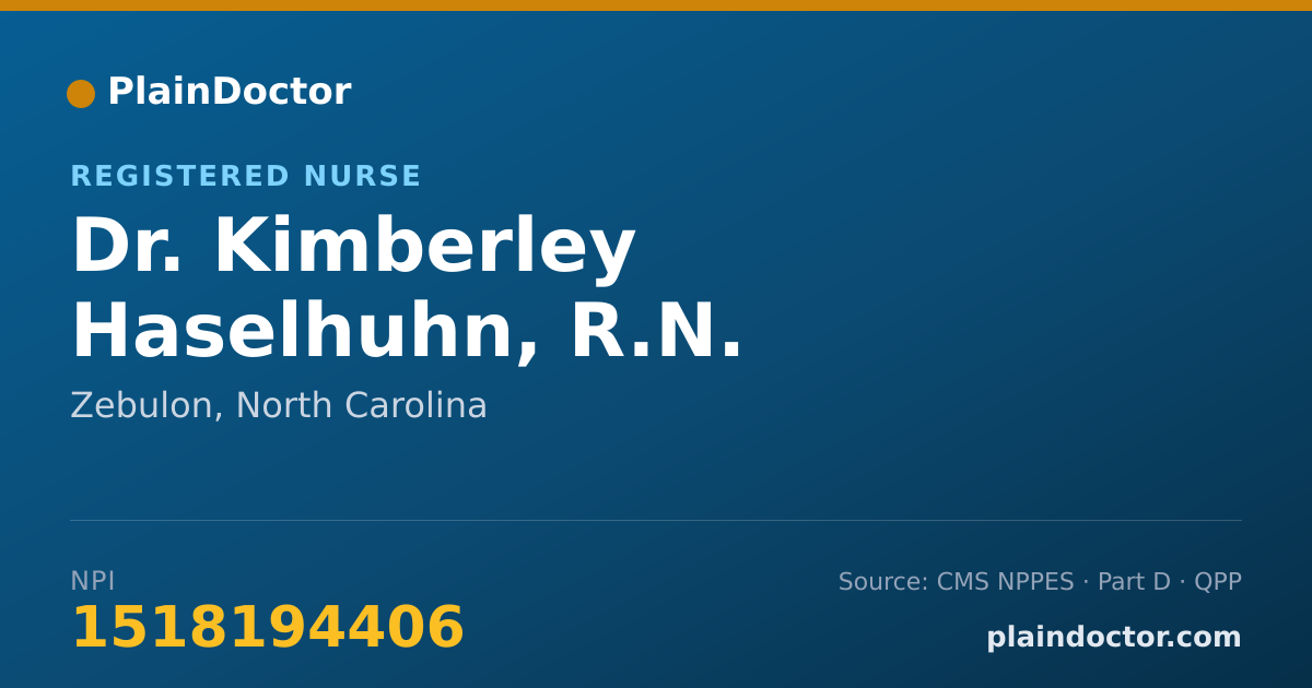 Shareable card for Kimberley Haselhuhn, R.N. - Registered Nurse, Zebulon, NC