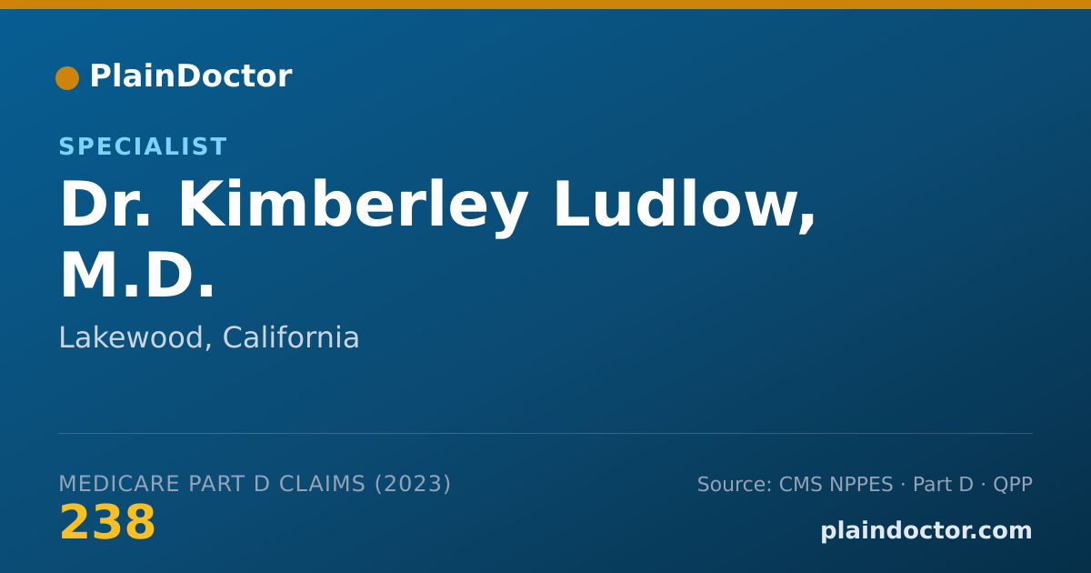 Shareable card for Kimberley Ludlow, M.D. - Specialist, Lakewood, CA